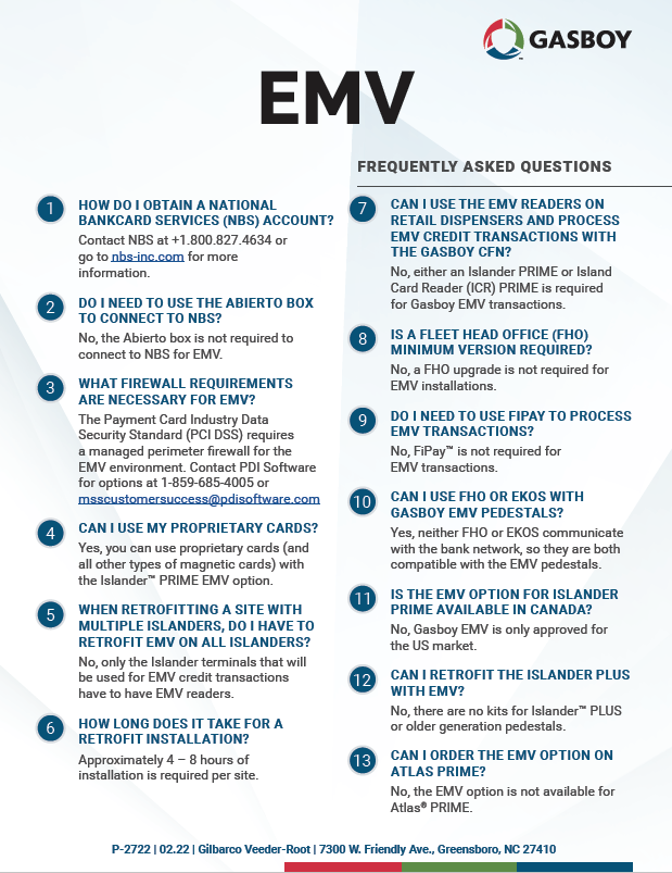Gasboy EMV FAQ