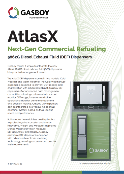 AtlasX 9862G Diesel Exhaust Fluid (DEF) Dispensers