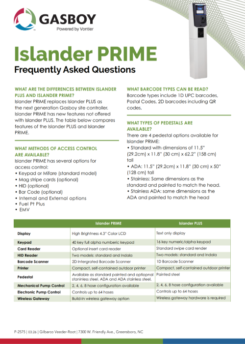 Islander PRIME FAQ